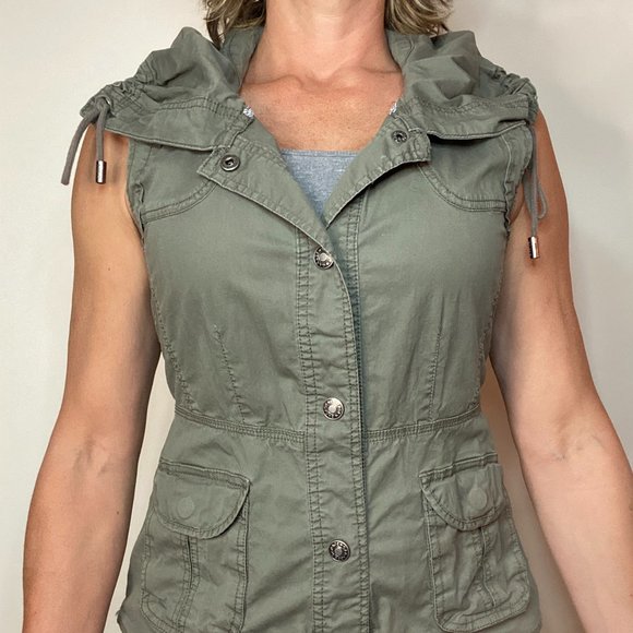 Vest, short sleeve, army green - Picture 1 of 4